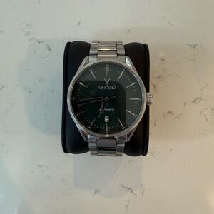 Vincero Icon Automatic Watch - Emerald Green & Silver Steel